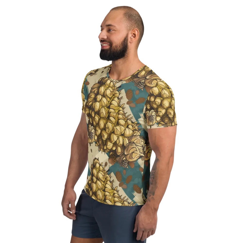 Golden Cone Garden on Men's Athletic T-Shirt — Left