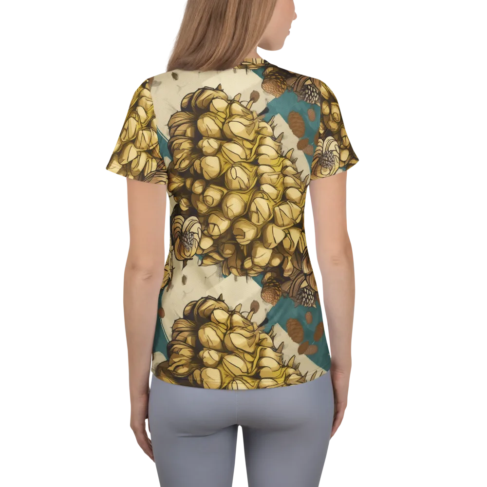 Golden Cone Garden on Women's Athletic T-Shirt — Back