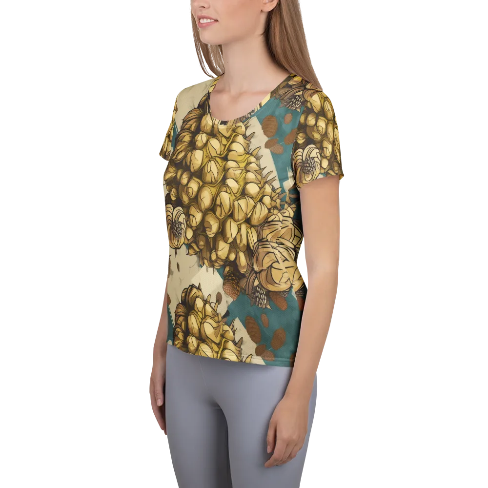 Golden Cone Garden on Women's Athletic T-Shirt — Left