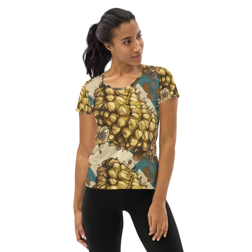 Golden Cone Garden on Women's Athletic T-Shirt — Front