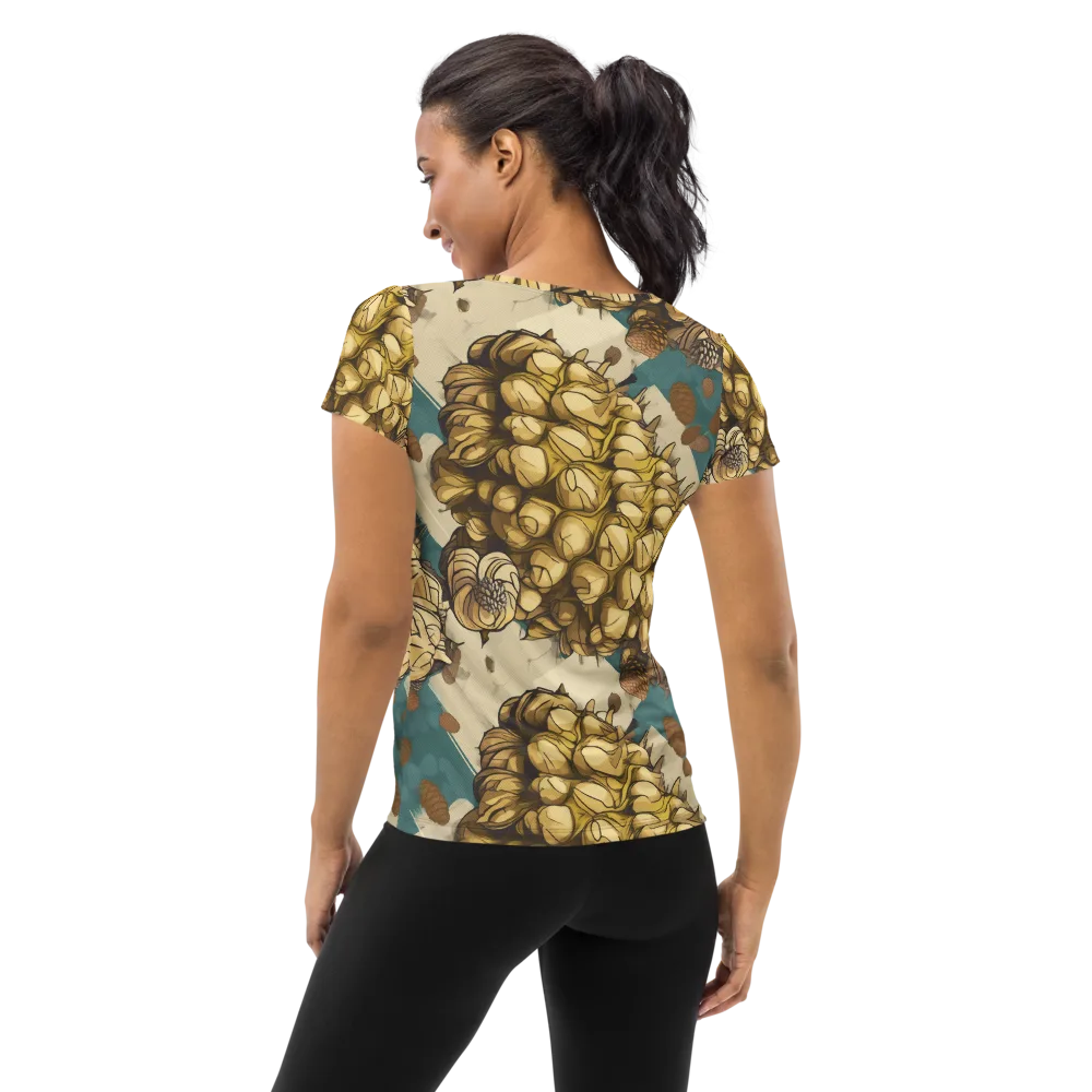 Golden Cone Garden on Women's Athletic T-Shirt — Back