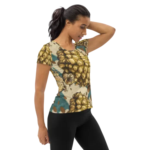 Golden Cone Garden on a Women's Athletic T-Shirt