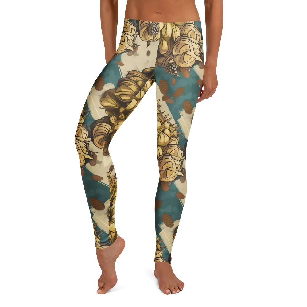 Golden Cone Garden on Leggings — Front