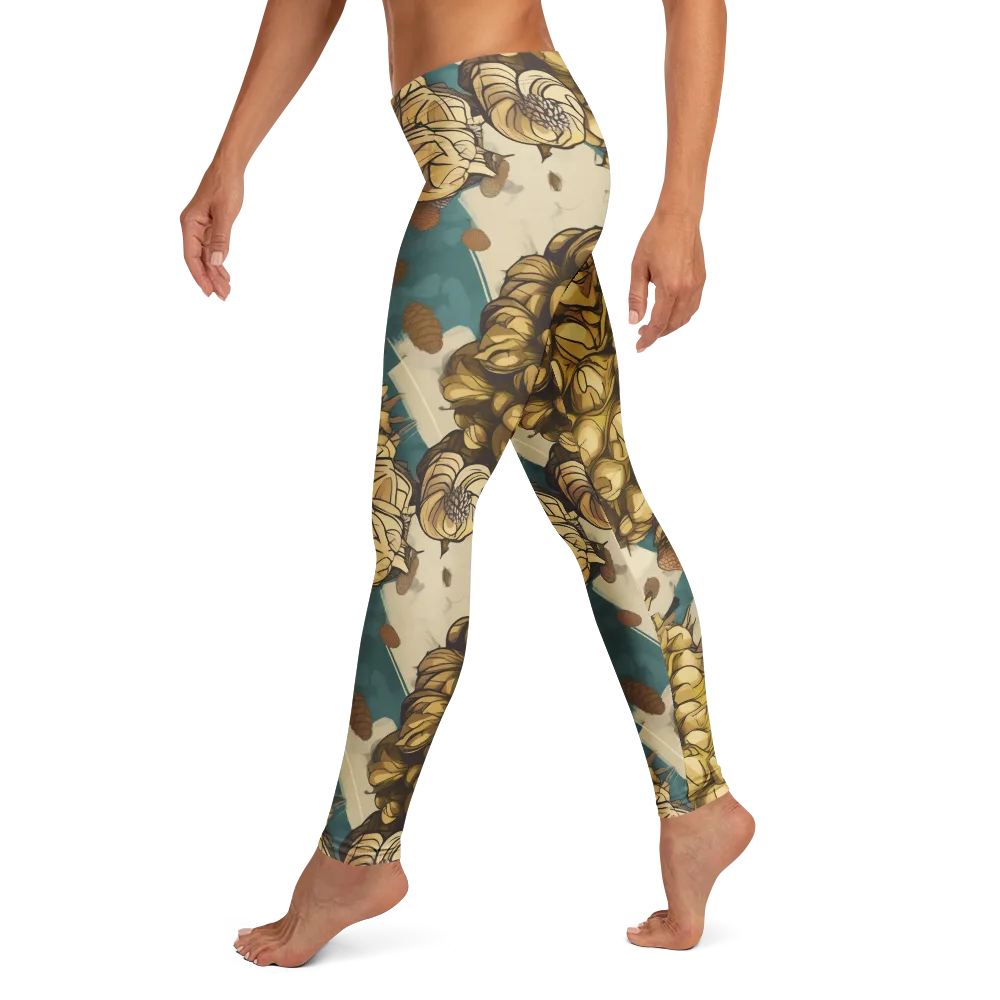 Golden Cone Garden on Leggings — Left