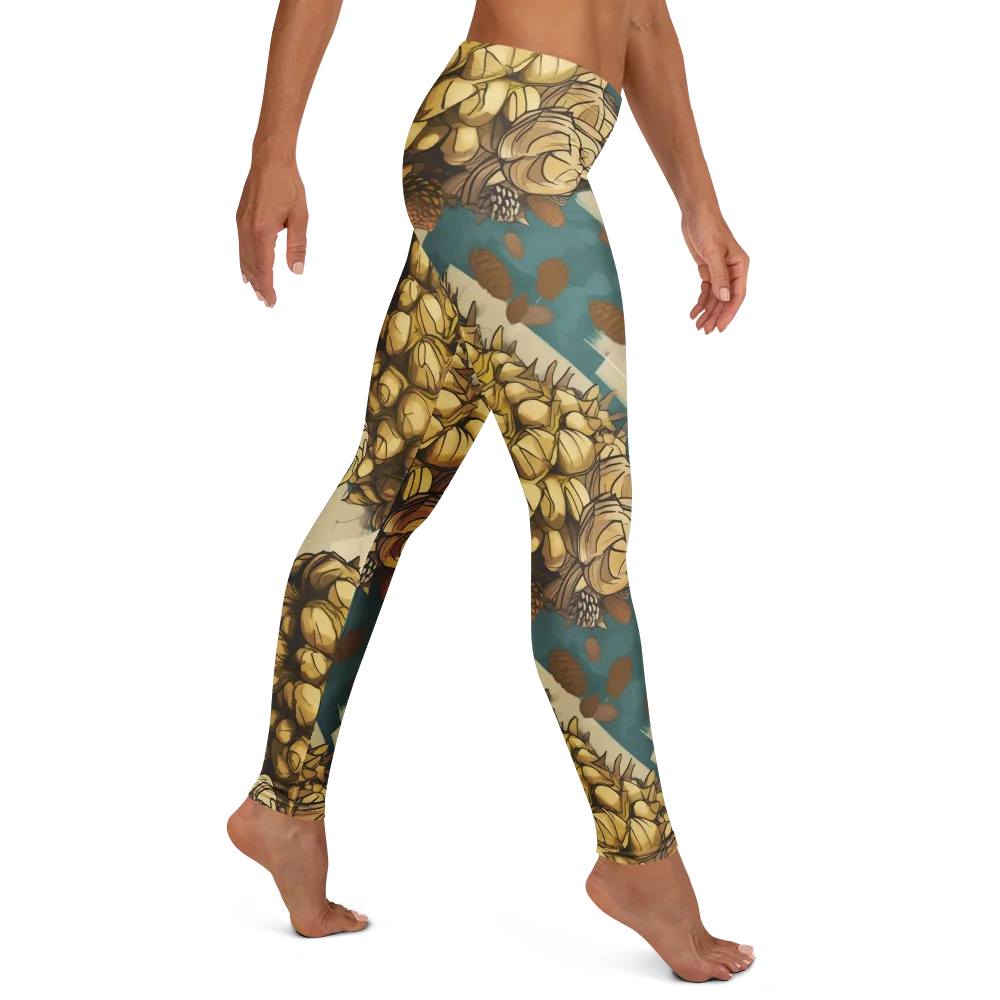 Golden Cone Garden on Leggings — Right