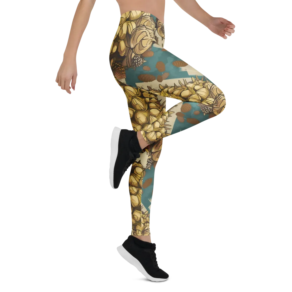 Golden Cone Garden on Leggings — Right