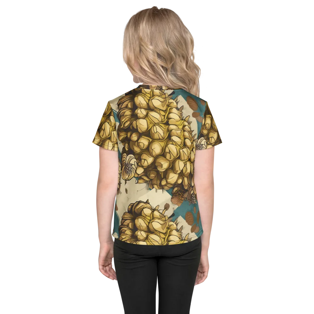 Golden Cone Garden on Kids Crew Neck T-Shirt — Back
