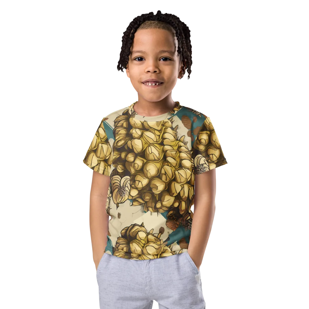 Golden Cone Garden on Kids Crew Neck T-Shirt — Front