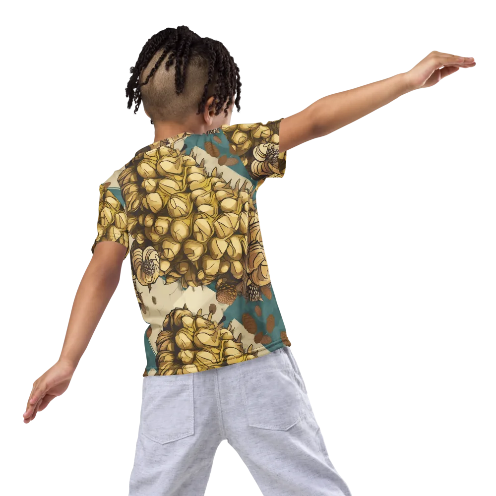 Golden Cone Garden on Kids Crew Neck T-Shirt — Back