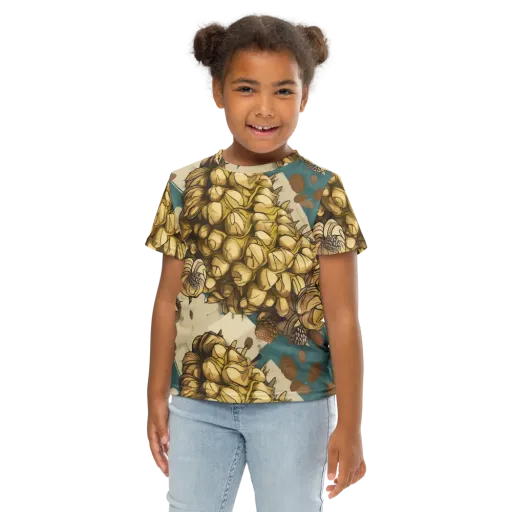 Golden Cone Garden on a Kids Crew Neck T-Shirt
