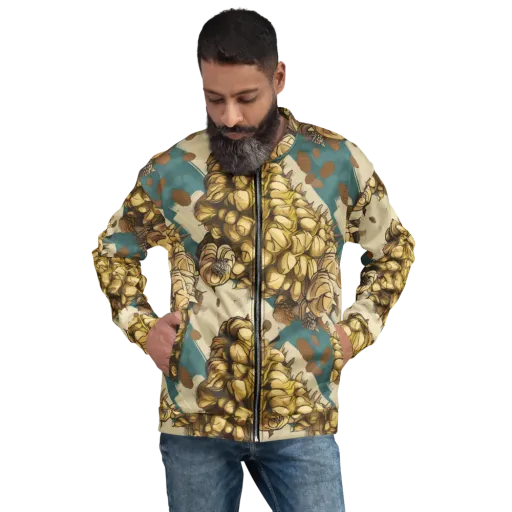 Golden Cone Garden on a Bomber Jacket