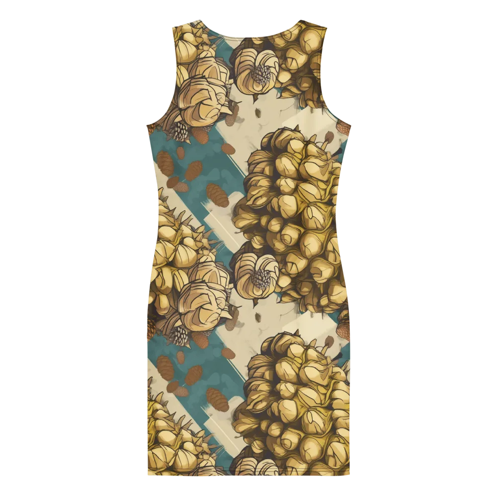 Golden Cone Garden on Bodycon Dress — Back
