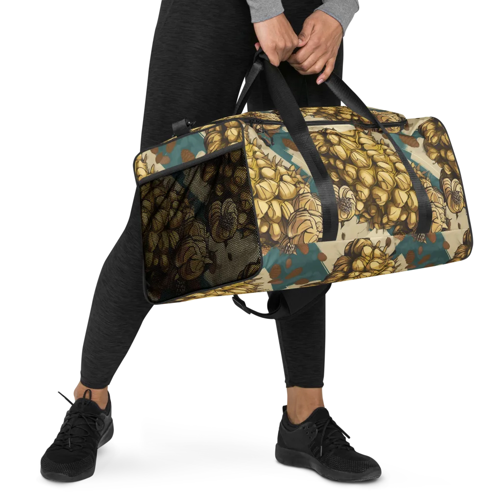 Golden Cone Garden on Duffle Bag — Right Front