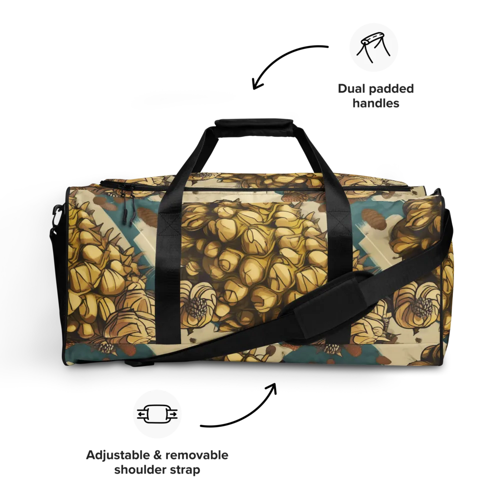 Golden Cone Garden on Duffle Bag — Front