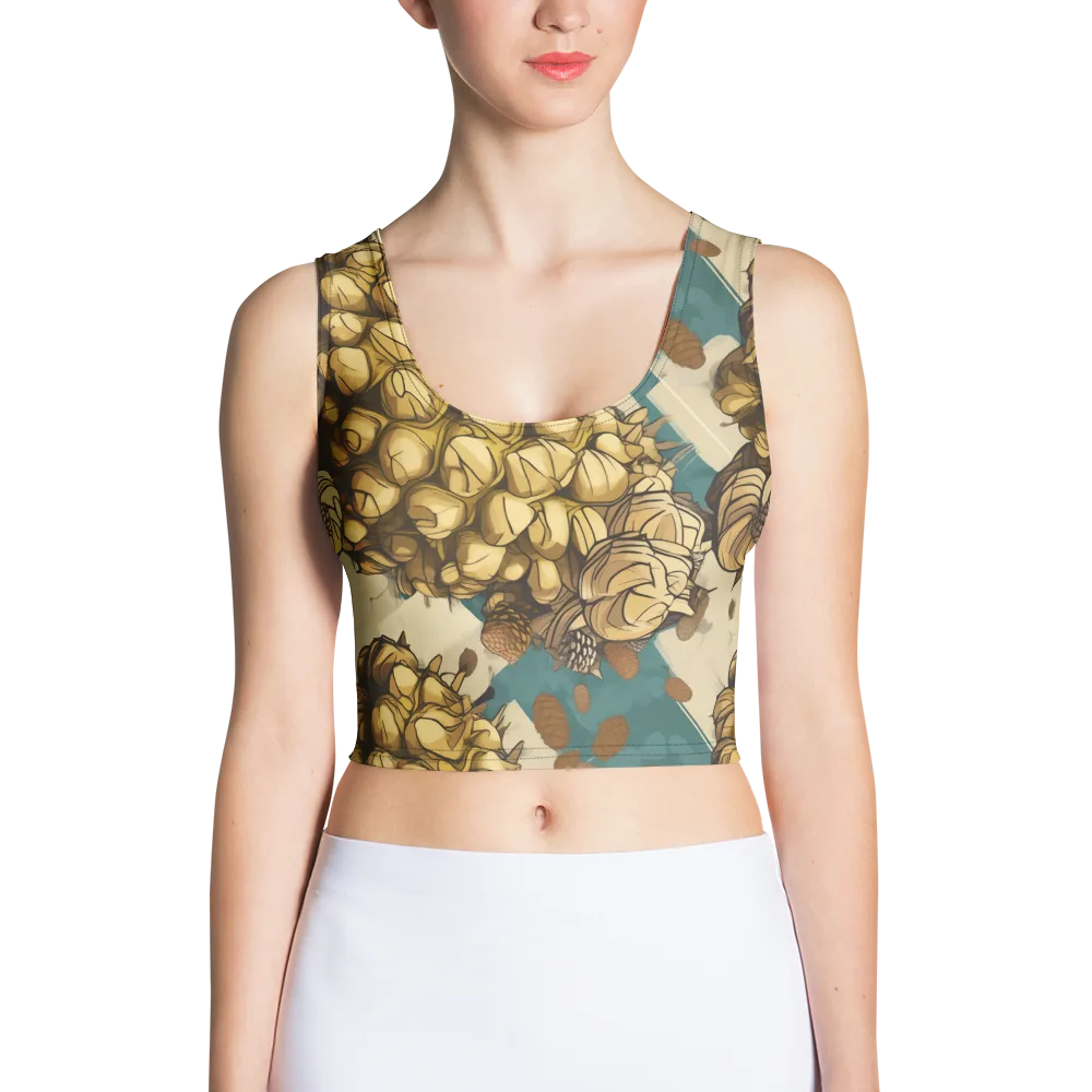 Golden Cone Garden on Crop Top — Front