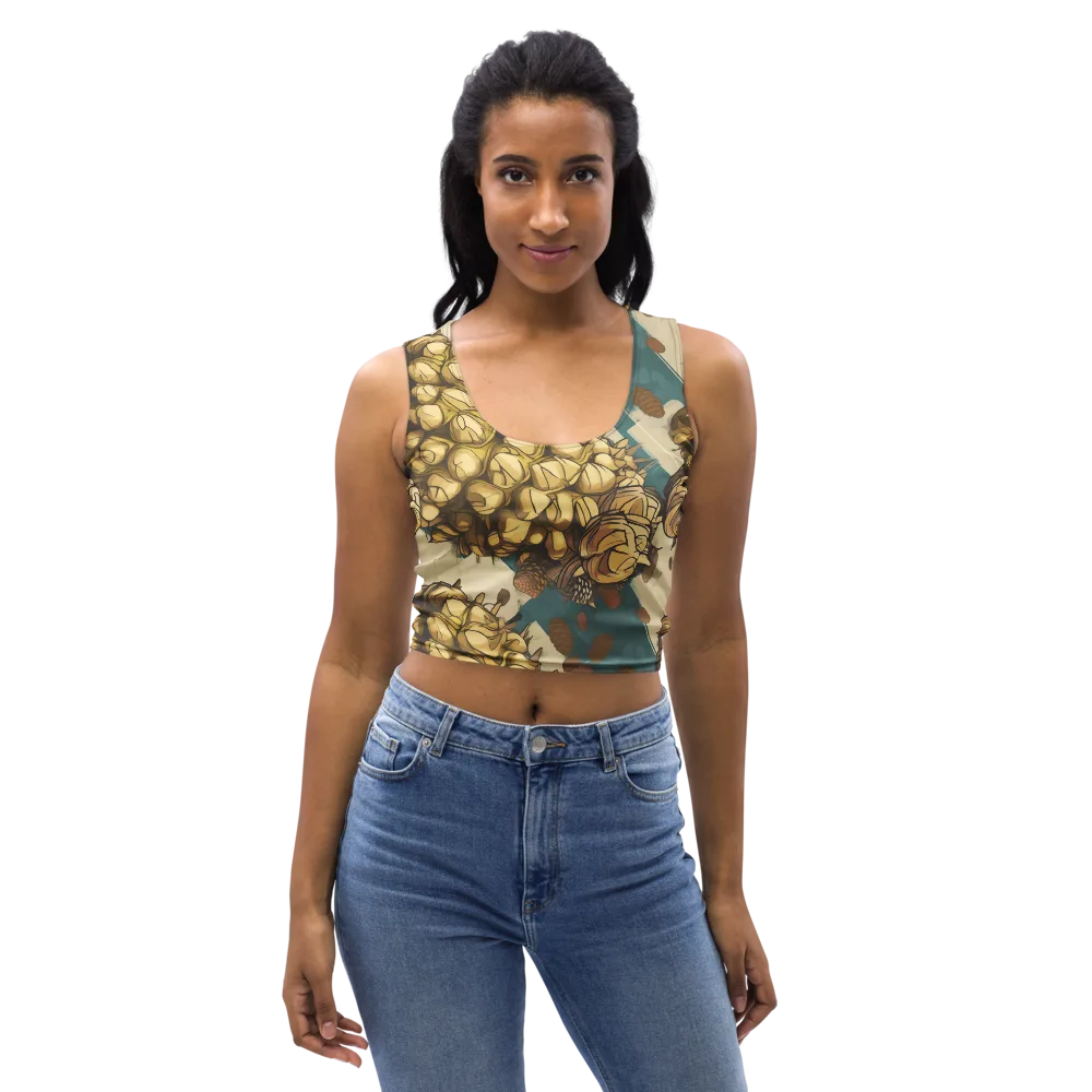 Golden Cone Garden on Crop Top — Front