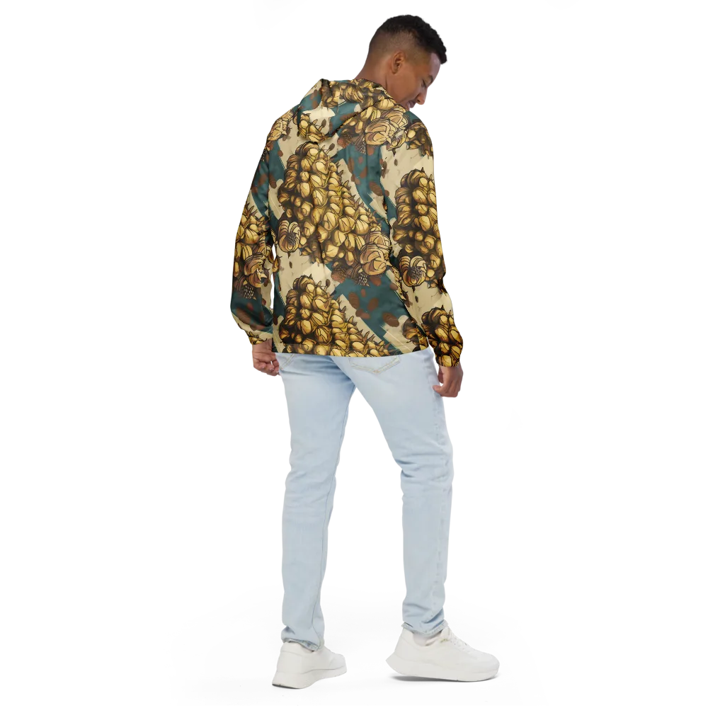 Golden Cone Garden on Men's Windbreaker — Back
