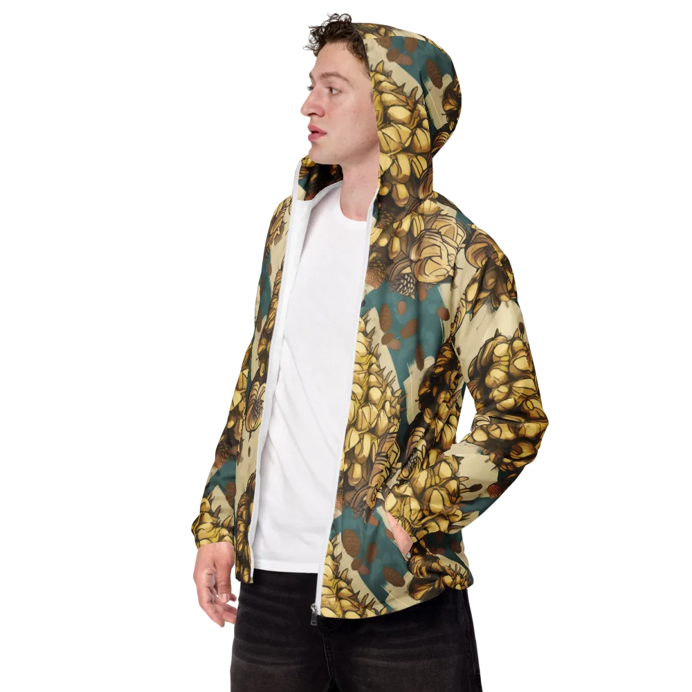 Golden Cone Garden on Men's Windbreaker — Left Front