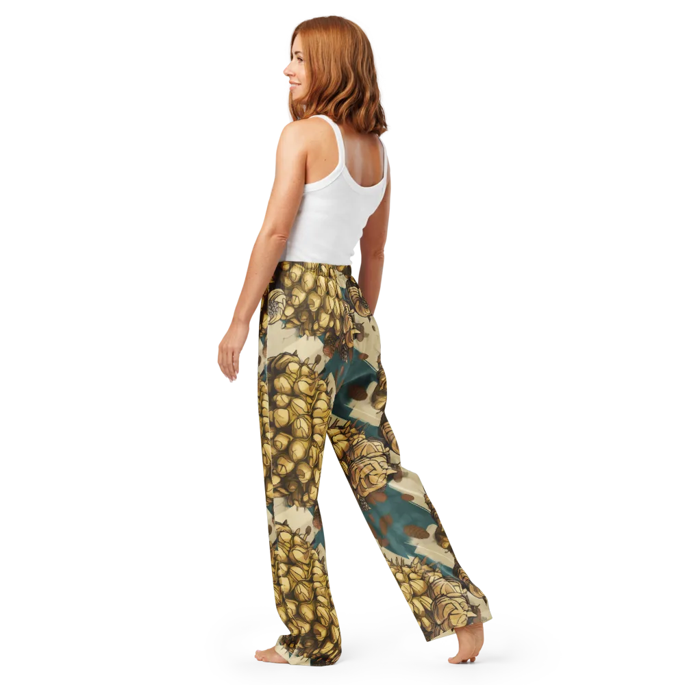 Golden Cone Garden on Women's Pajama Pants — Back