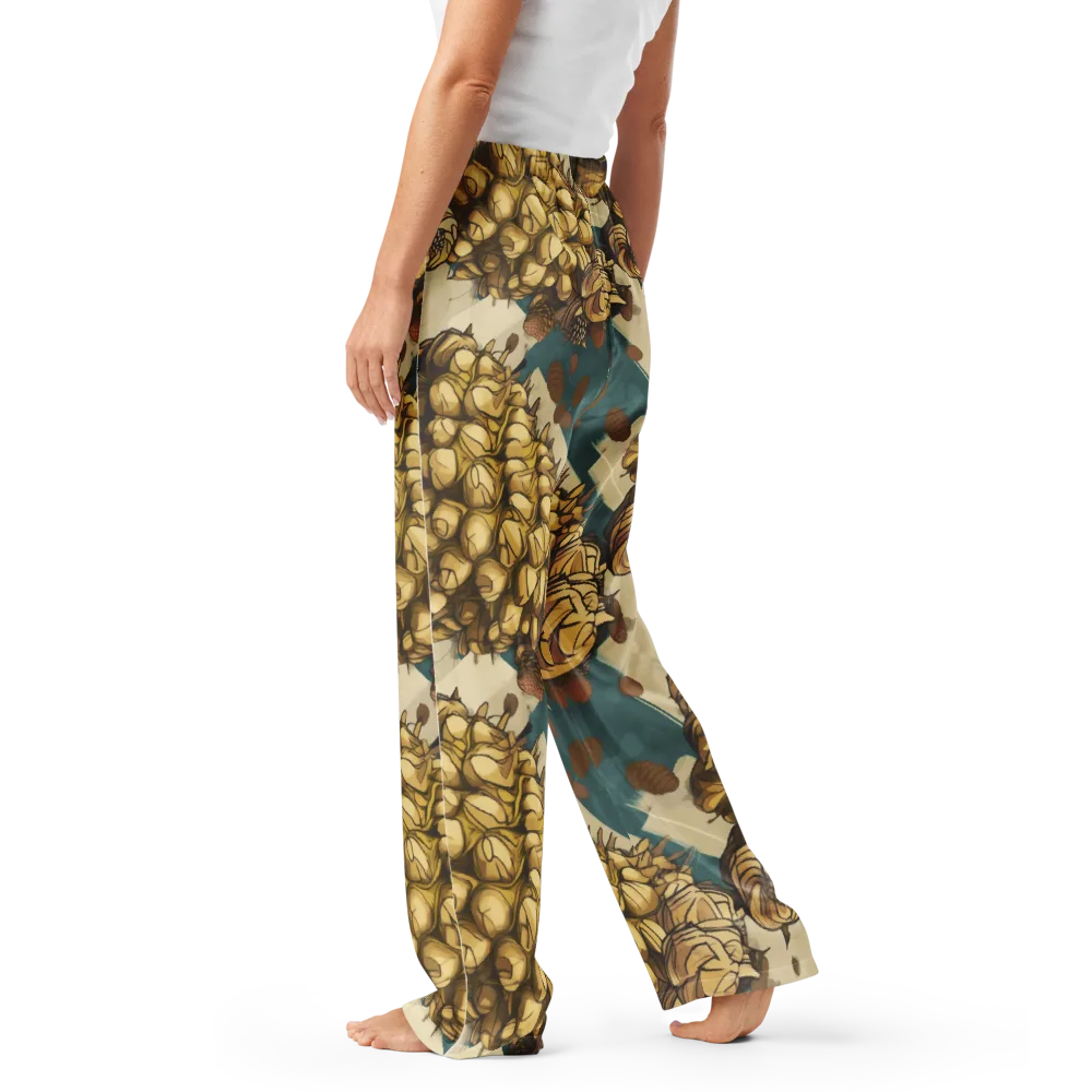 Golden Cone Garden on Women's Pajama Pants — Left