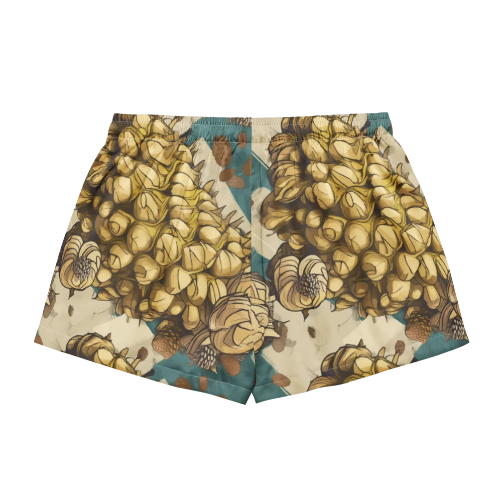 Golden Cone Garden on Women's Pajama Shorts — Back
