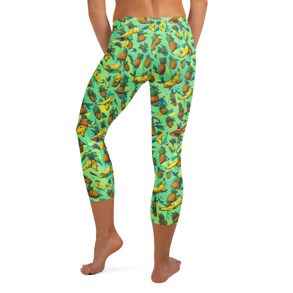 Pineapple Halfpipe on Capri Leggings — Back