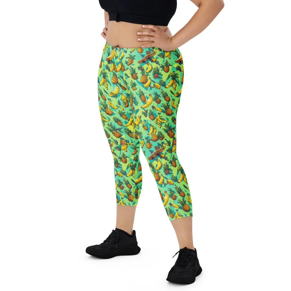 Pineapple Halfpipe on Capri Leggings — Front