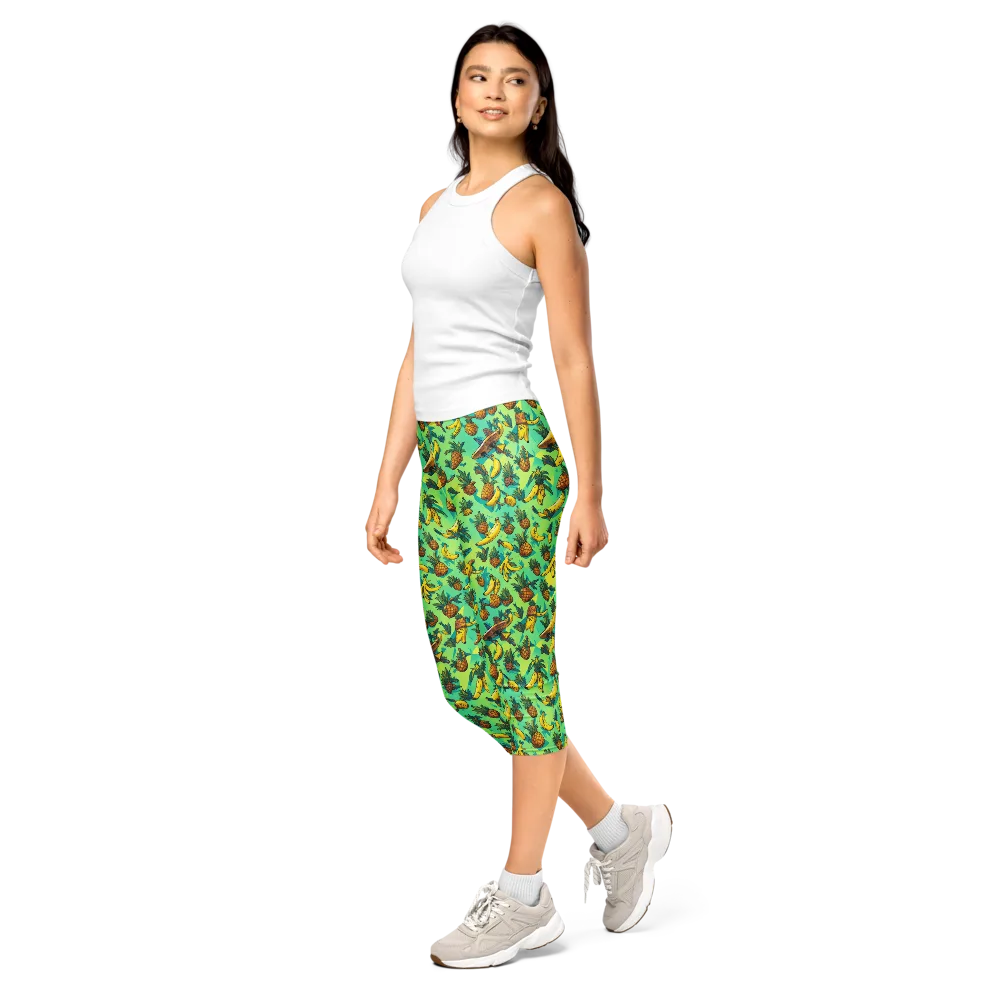 Pineapple Halfpipe on Capri Leggings — Left Front