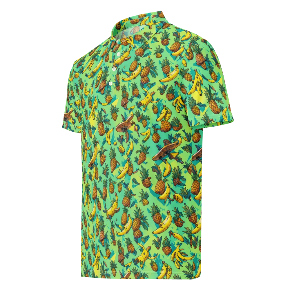 Pineapple Halfpipe on Men's Slim Fit Polo Shirt — Left Front