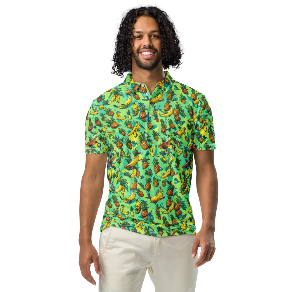 Pineapple Halfpipe on Men's Slim Fit Polo Shirt — Front