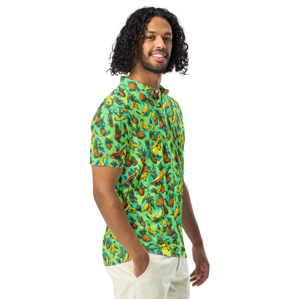 Pineapple Halfpipe on Men's Slim Fit Polo Shirt — Right Front
