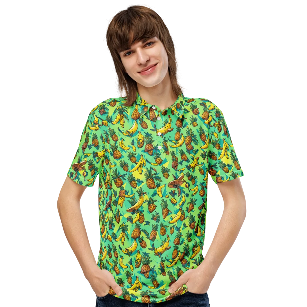 Pineapple Halfpipe on Men's Slim Fit Polo Shirt — Front