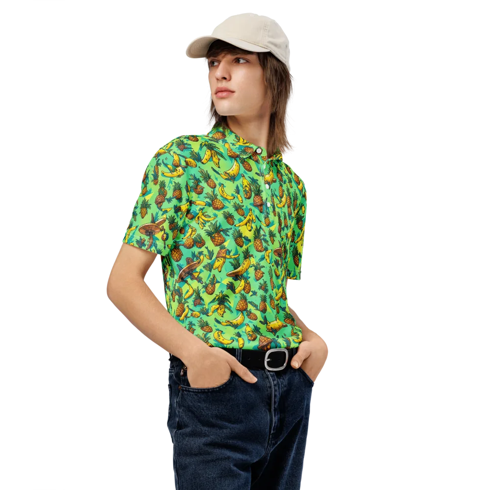 Pineapple Halfpipe on Men's Slim Fit Polo Shirt — Right Front
