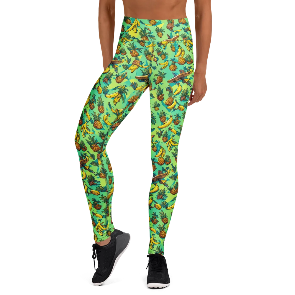 Pineapple Halfpipe on Yoga Leggings — Front