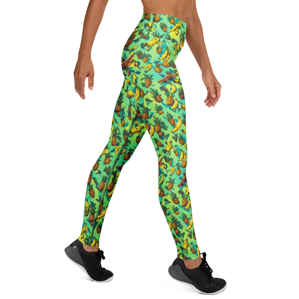 Pineapple Halfpipe on Yoga Leggings — Right