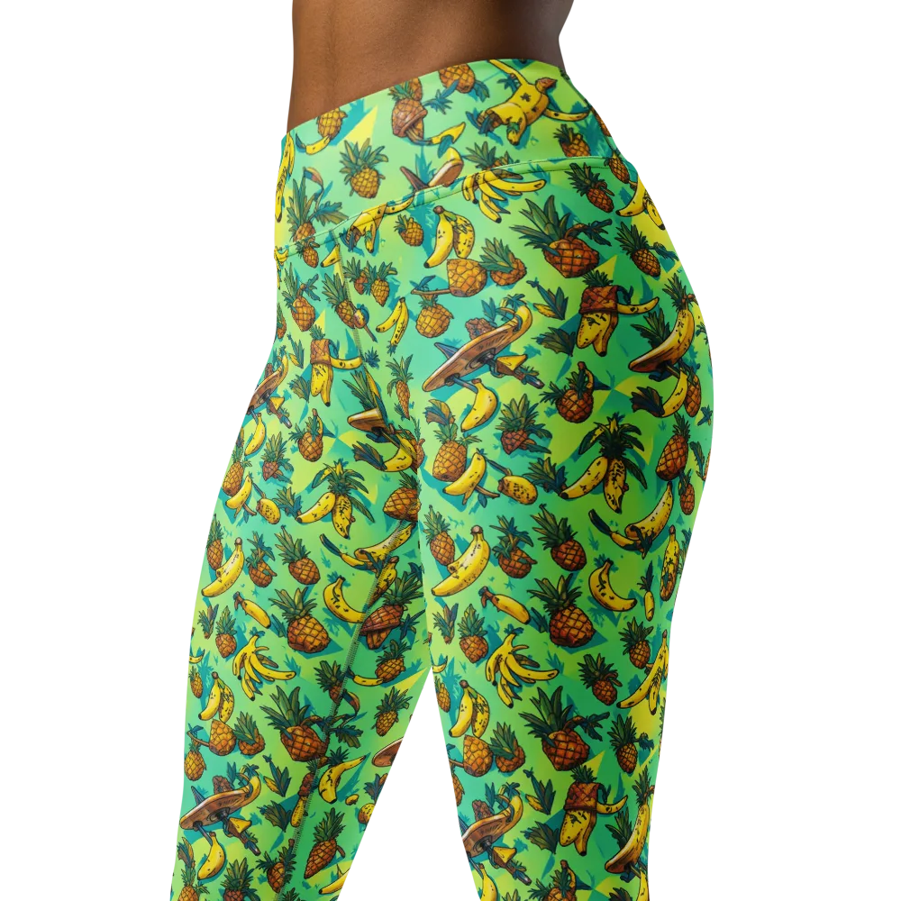 Pineapple Halfpipe on Yoga Leggings — Left Front