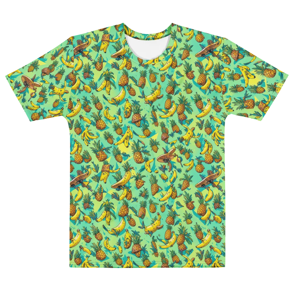 Pineapple Halfpipe on Men's Cotton Crew Neck T-Shirt — Front