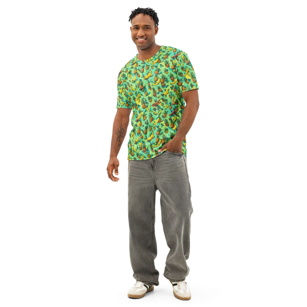 Pineapple Halfpipe on Men's Cotton Crew Neck T-Shirt — Front