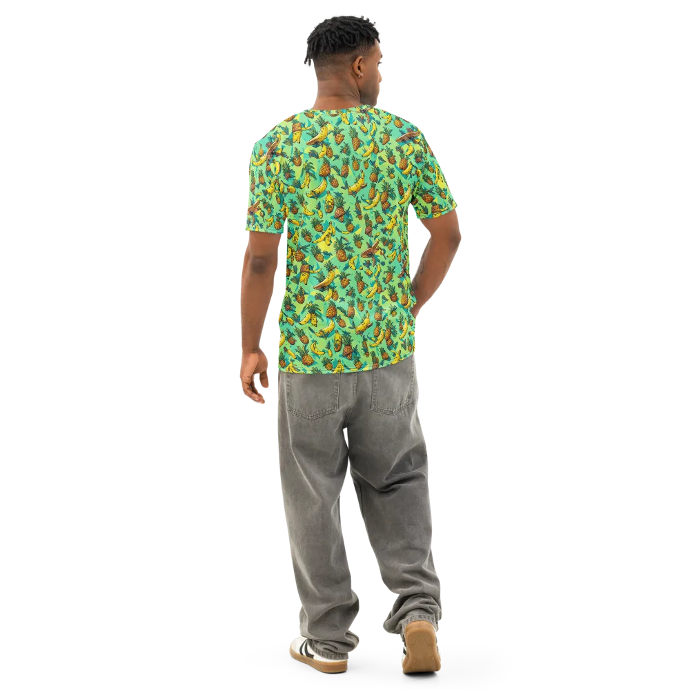 Pineapple Halfpipe on Men's Cotton Crew Neck T-Shirt — Back