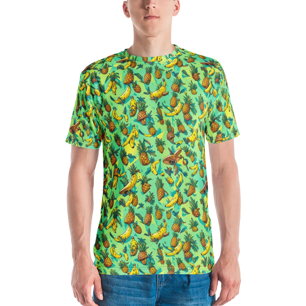 Pineapple Halfpipe on Men's Crew Neck T-Shirt — Front