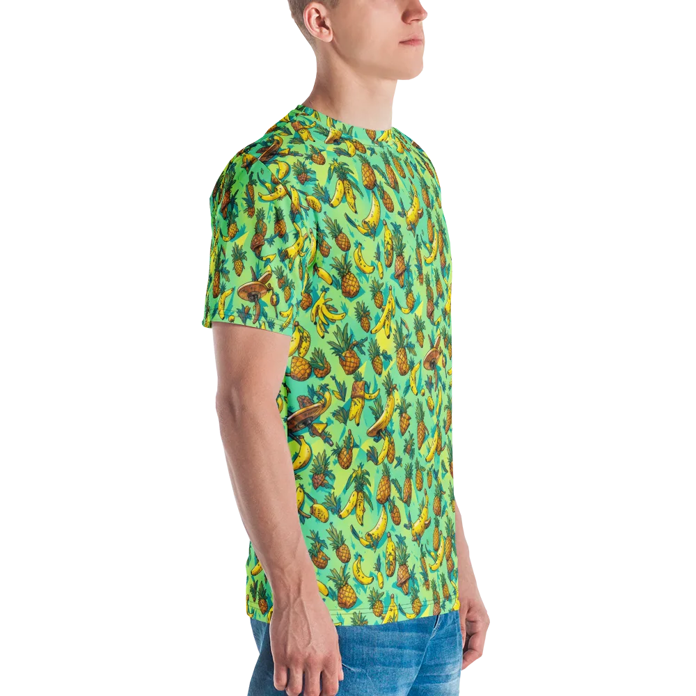 Pineapple Halfpipe on Men's Crew Neck T-Shirt — Right
