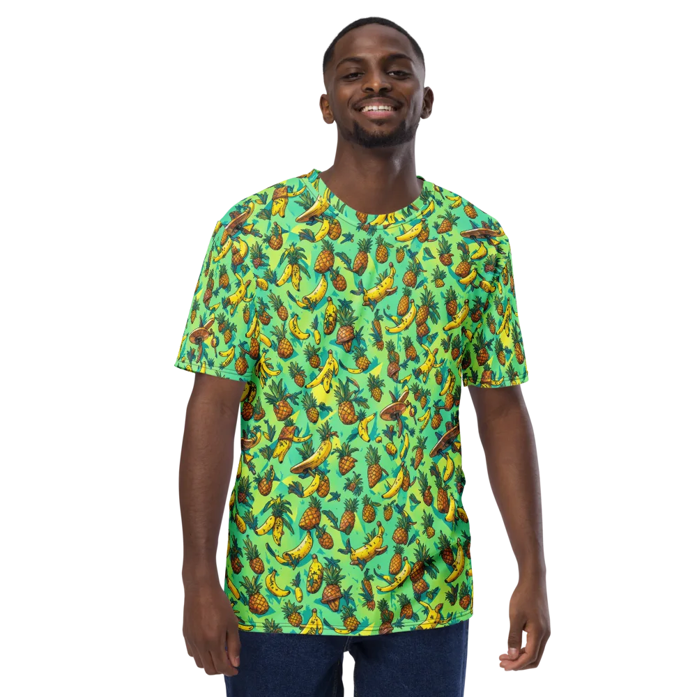 Pineapple Halfpipe on Men's Crew Neck T-Shirt — Front