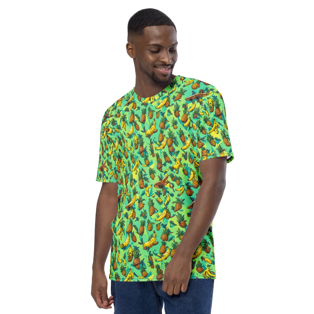 Pineapple Halfpipe on Men's Crew Neck T-Shirt — Left