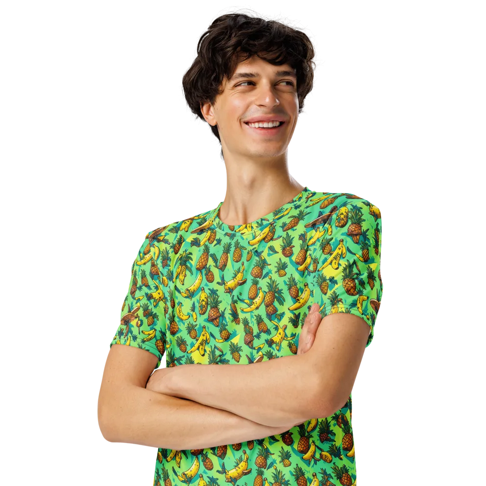 Pineapple Halfpipe on Men's Crew Neck T-Shirt — Left Front
