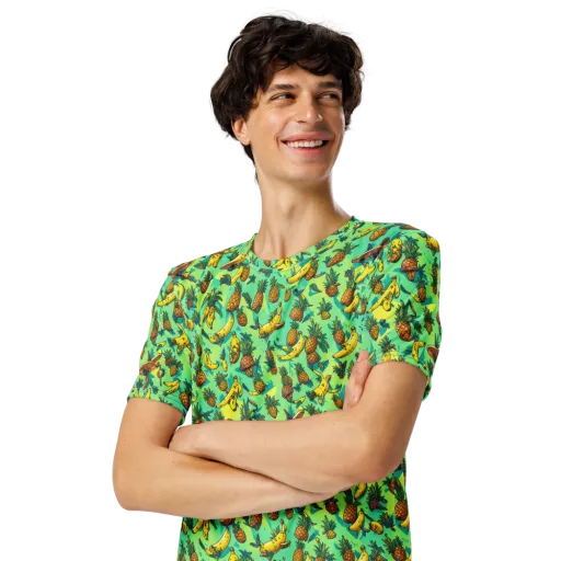 Pineapple Halfpipe on a Men's Crew Neck T-Shirt
