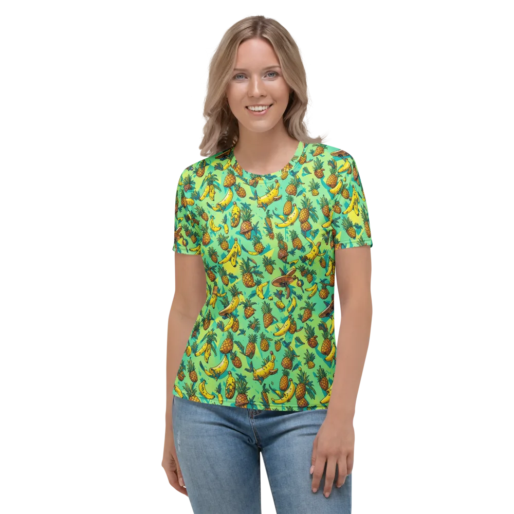 Pineapple Halfpipe on Women's Crew Neck T-Shirt — Front