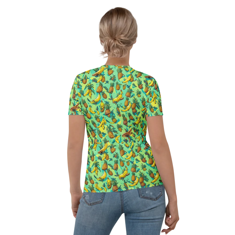 Pineapple Halfpipe on Women's Crew Neck T-Shirt — Back