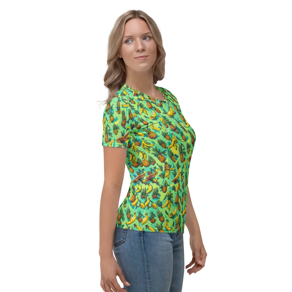 Pineapple Halfpipe on Women's Crew Neck T-Shirt — Right