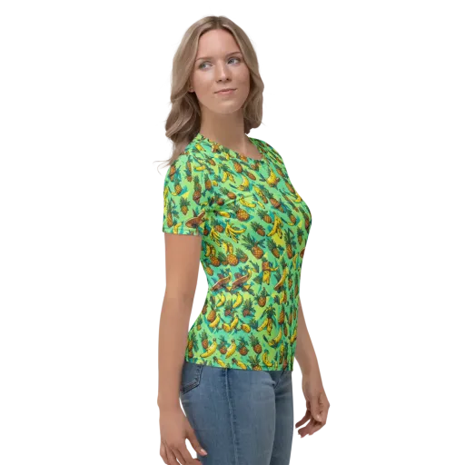 Pineapple Halfpipe on a Women's Crew Neck T-Shirt