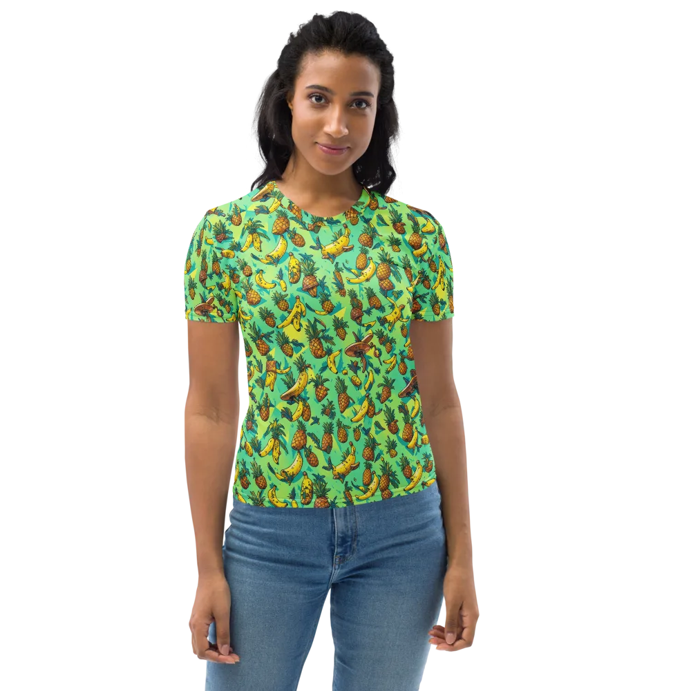 Pineapple Halfpipe on Women's Crew Neck T-Shirt — Front